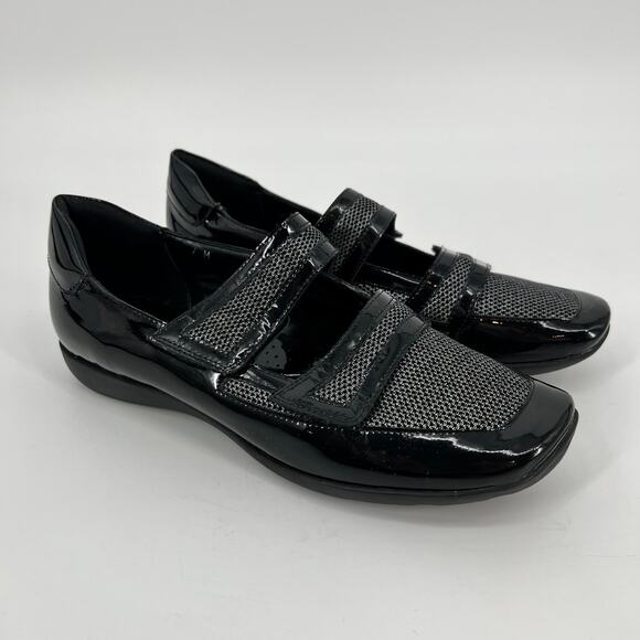 Sesto Meucci Soft Grip Loafer Women 7 Black Patent Leather Mary Jane Flat Italy - Picture 1 of 10